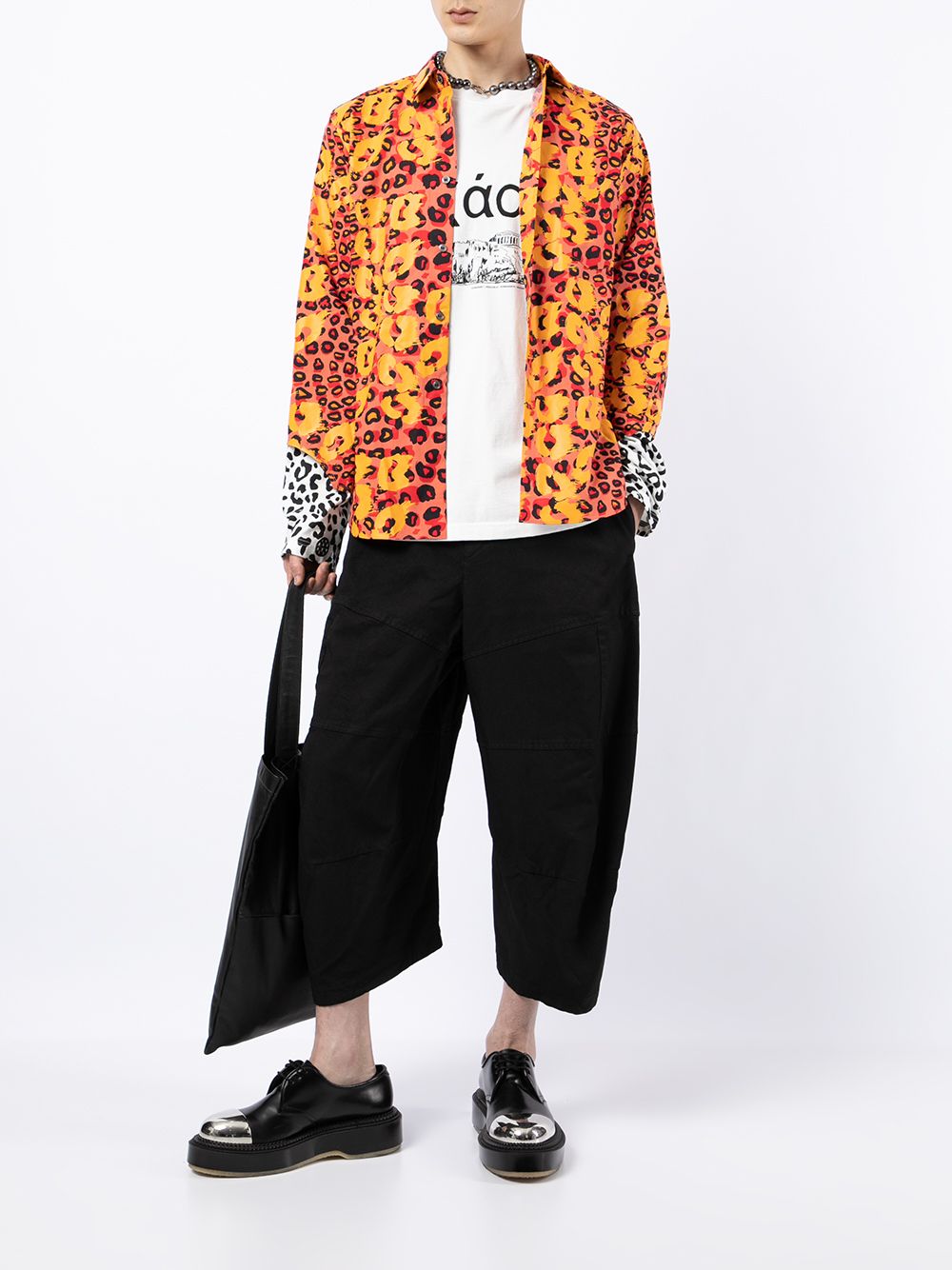 Filip Pagowski Print Cut-Out Cuff Shirt