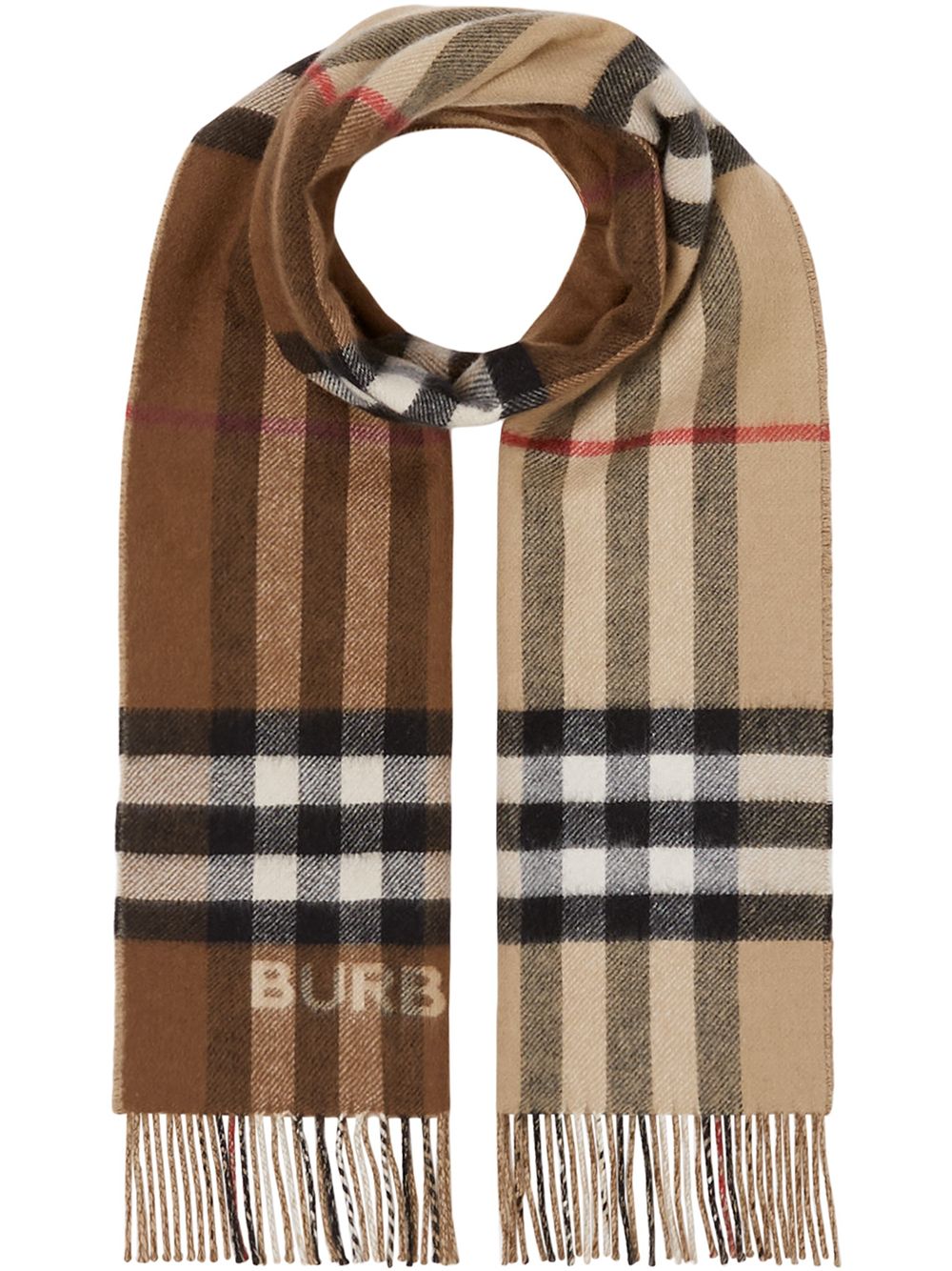 Two-Tone Checked Cashmere Scarf