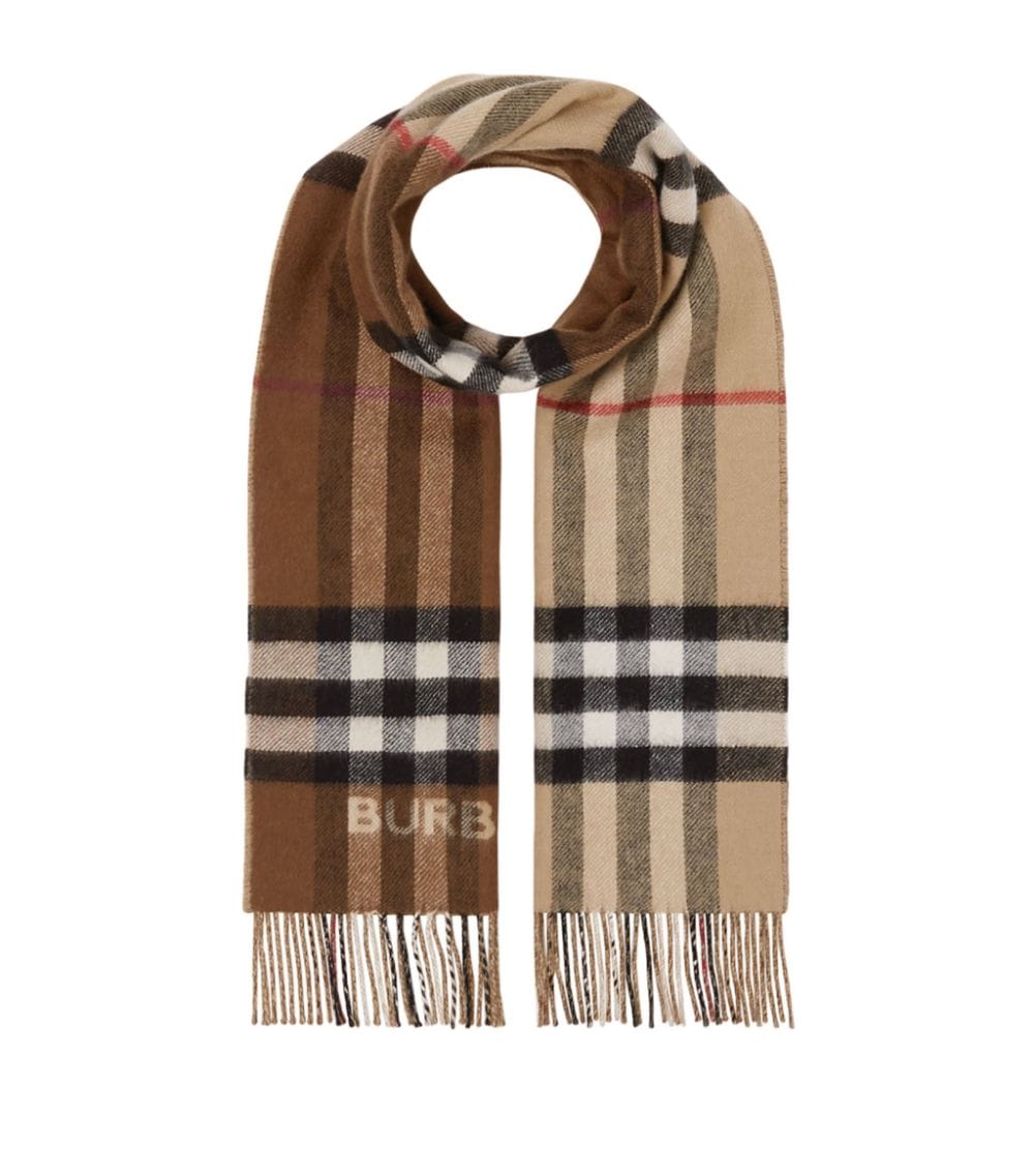 Two-Tone Checked Cashmere Scarf