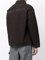 Logo-Print Crinkle-Effect Shirt Jacket