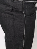 Zip-Detail Straight-Leg Jeans