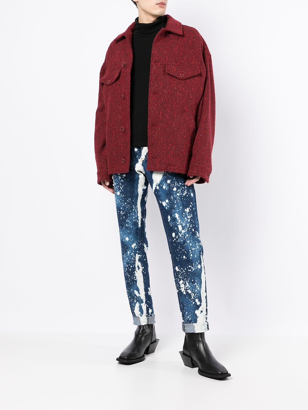 Herringbone-Effect Jacket
