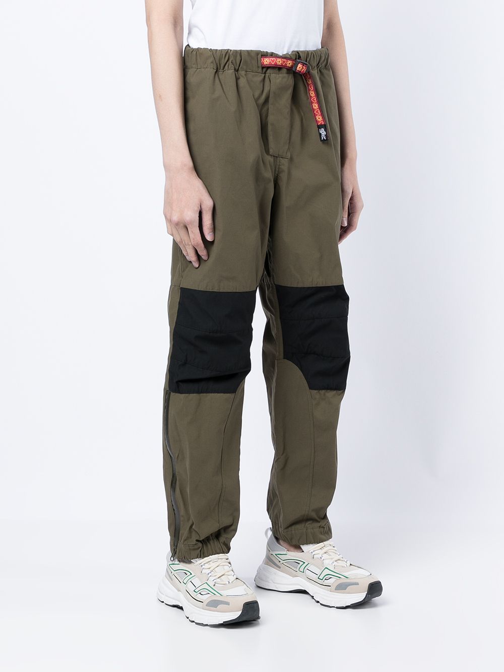 Panelled Drawstring-Waist Straight-Leg Trousers