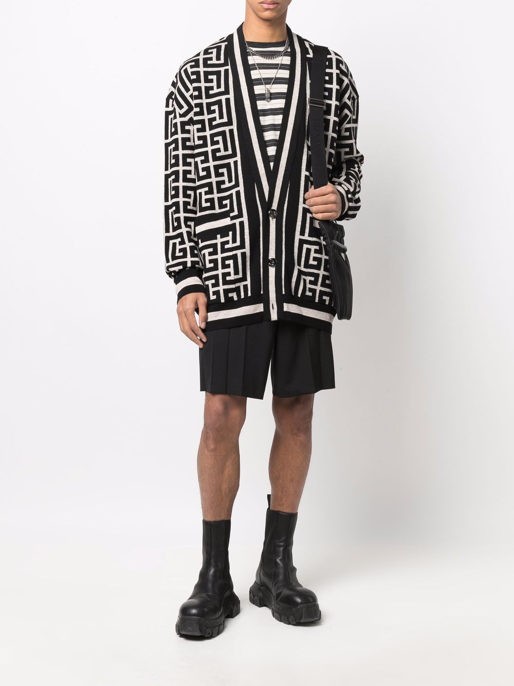 Monogram-Knit Cardigan