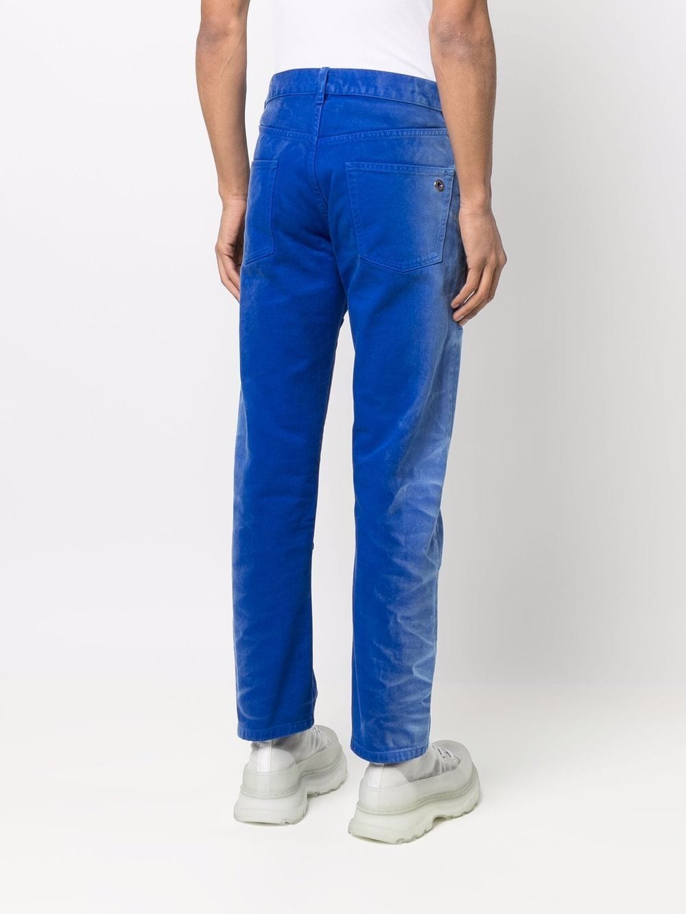 Washed-Effect Straight-Leg Jeans