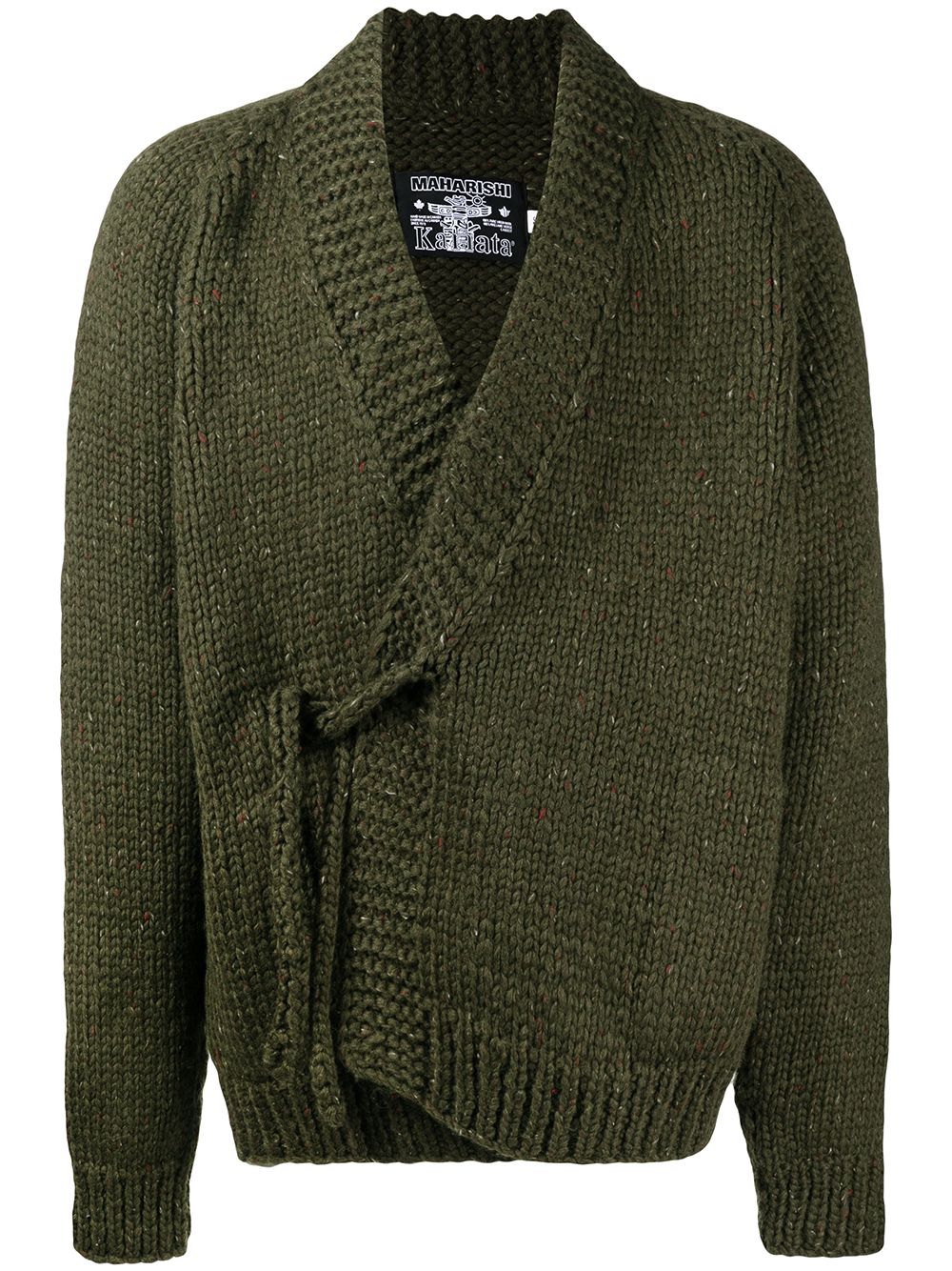 Tie-Fastened Virgin Wool Cardigan