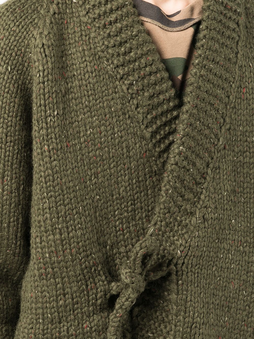 Tie-Fastened Virgin Wool Cardigan