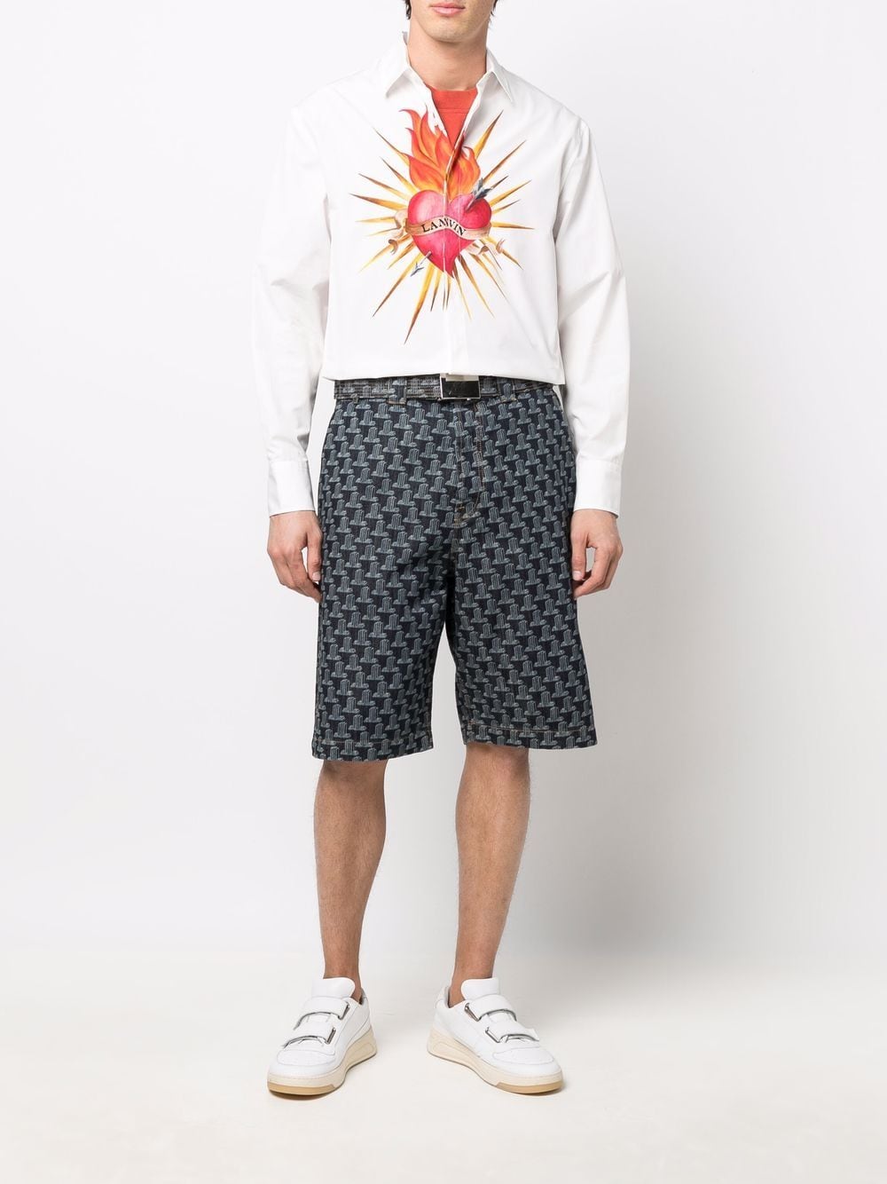 Geometric-Print Bermuda Shorts