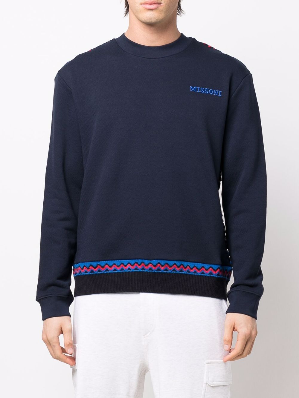 Zig-Zag Detail Logo Sweatshirt