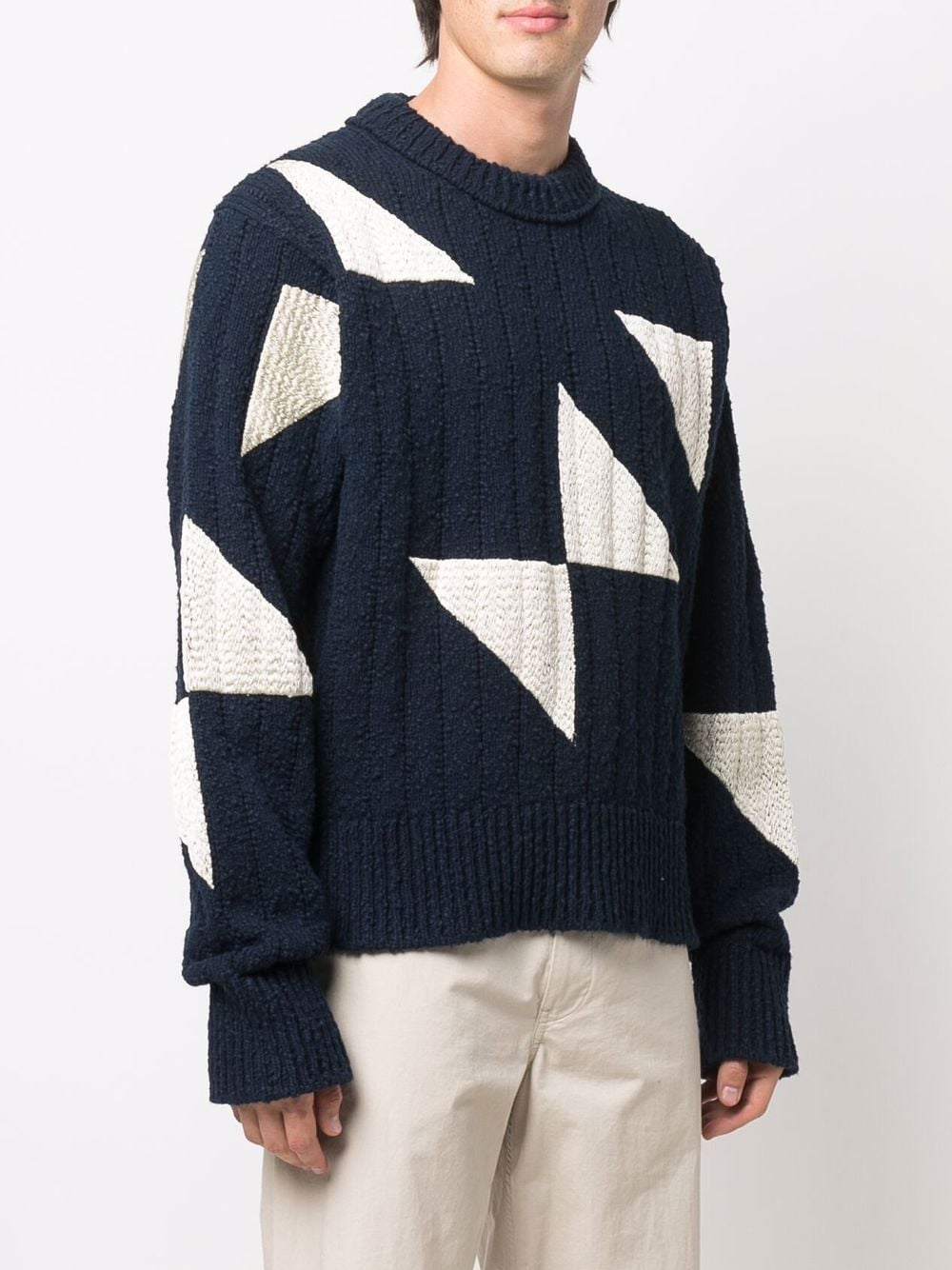 Geometric Crew-Neck Jumper