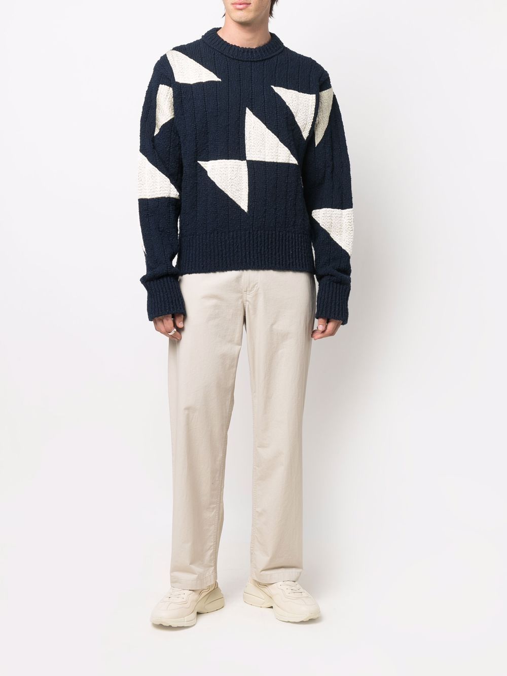 Geometric Crew-Neck Jumper