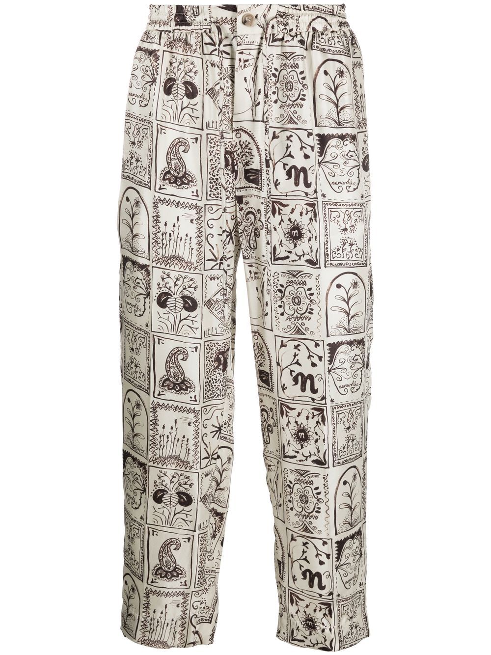 Ornamental Straight-Leg Pants