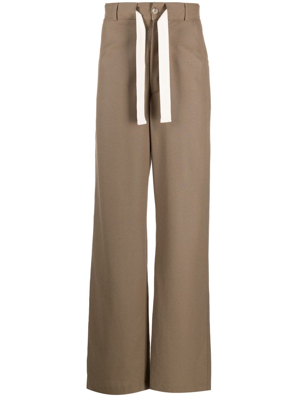 Drawcord-Waist Wide-Leg Trousers