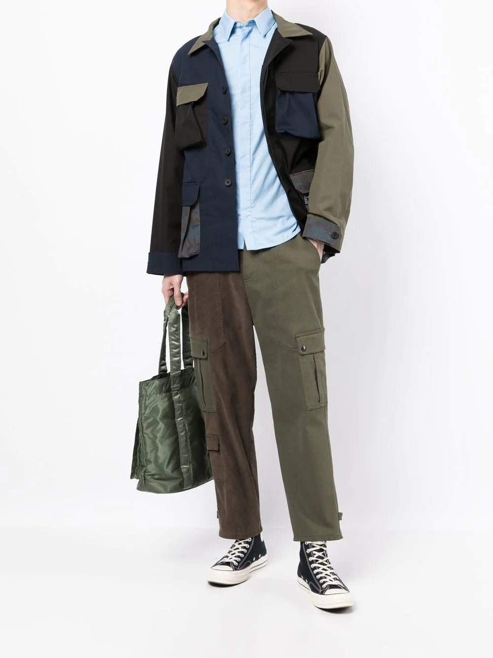 Panelled-Design Military Jacket