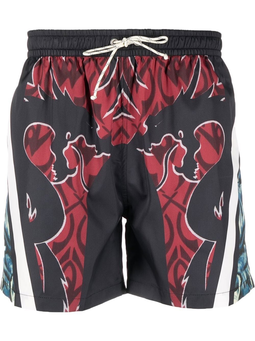 Abstract-Pattern Swim Shorts