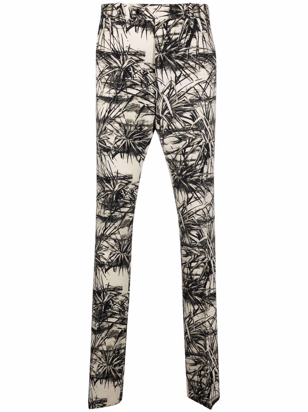 Graphic-Print Flared Trousers