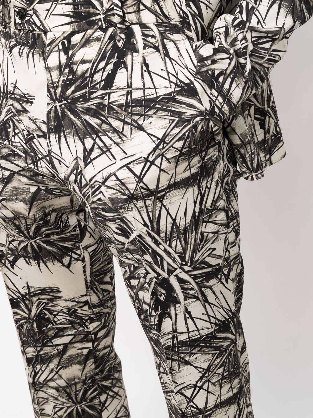 Graphic-Print Flared Trousers