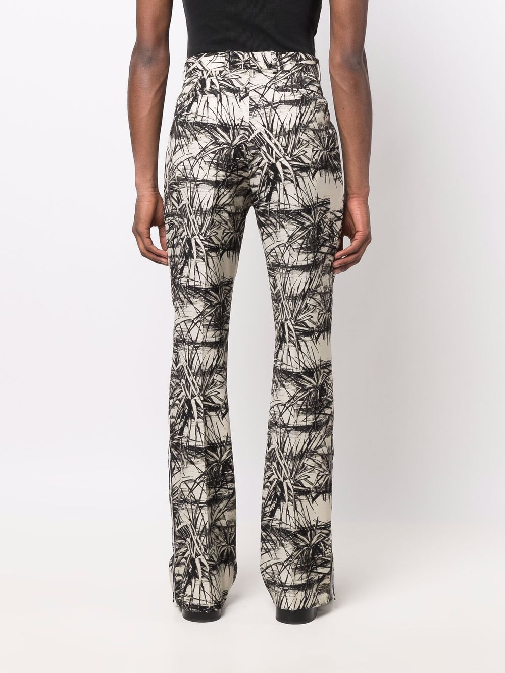 Graphic-Print Flared Trousers