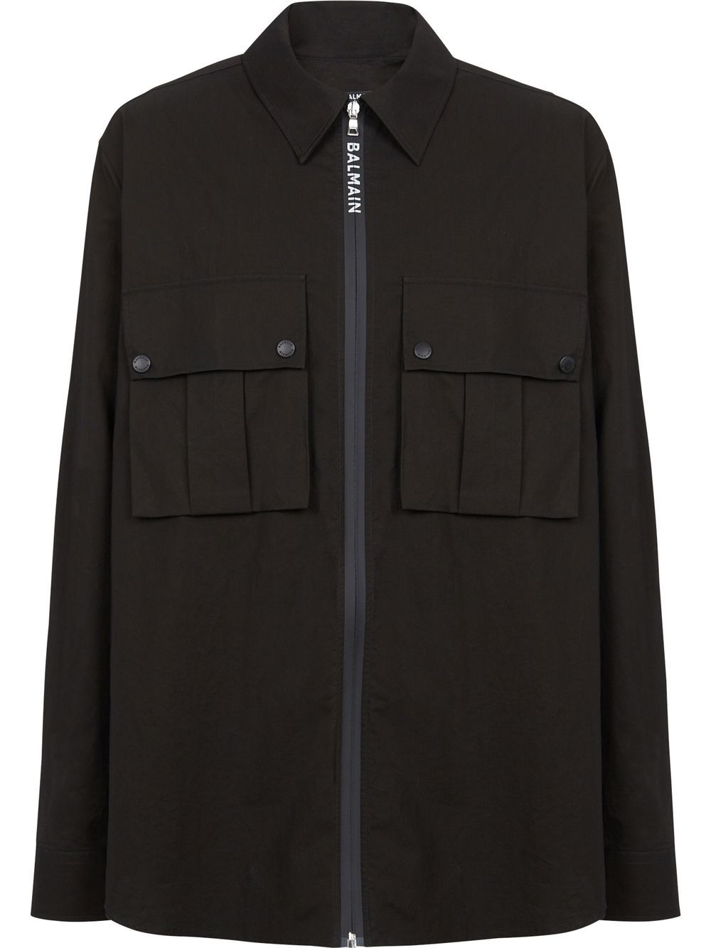 Zip-Up Cotton Shirt