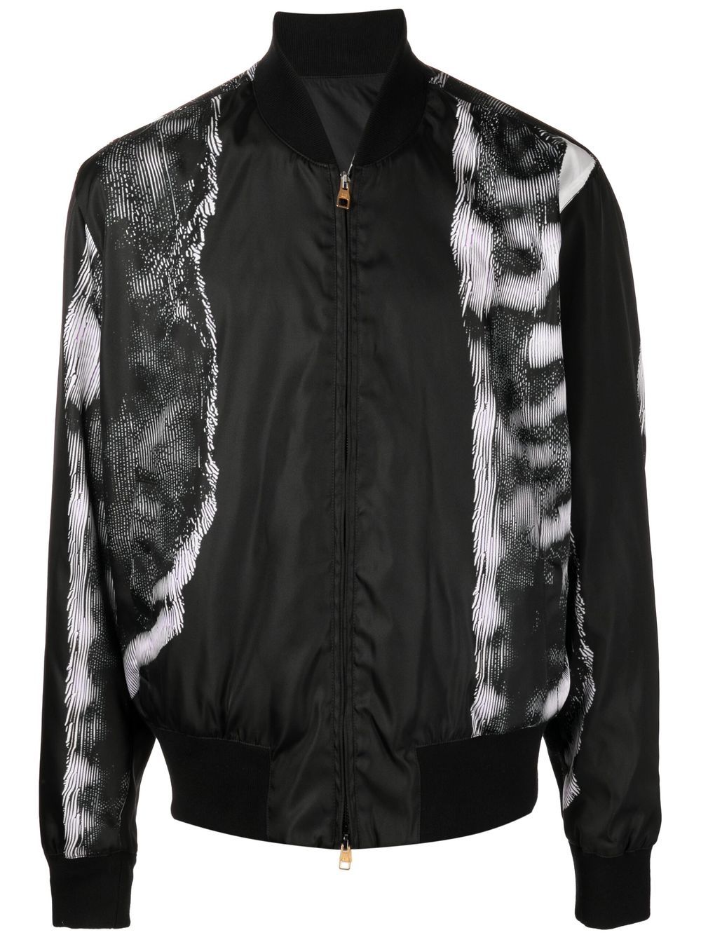 Graphic-Print Detail Bomber Jacket