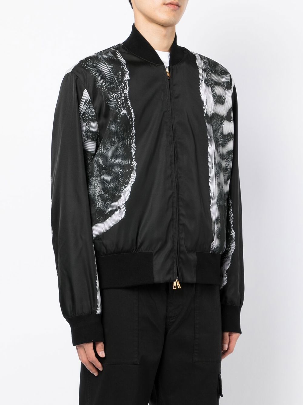 Graphic-Print Detail Bomber Jacket