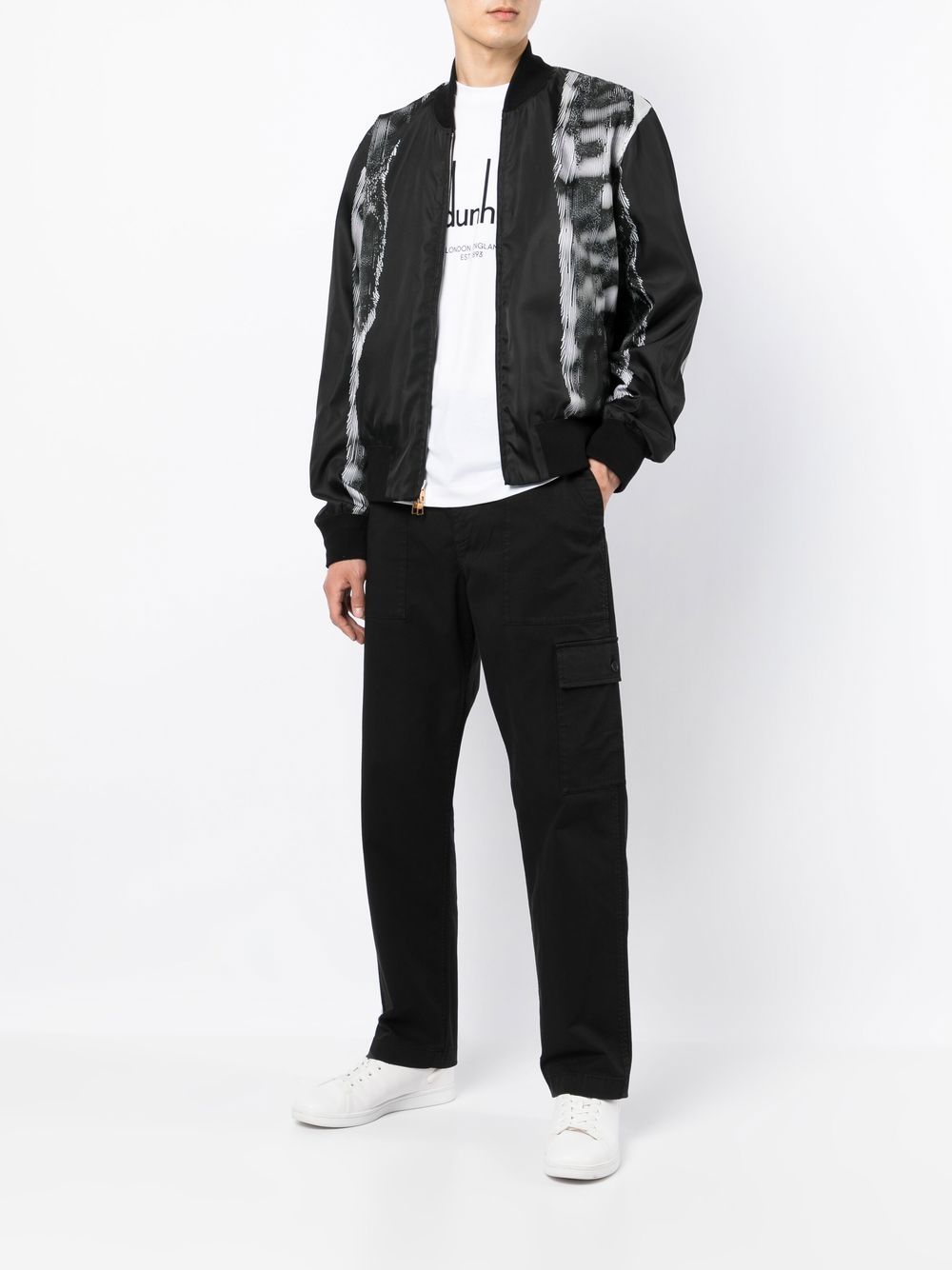 Graphic-Print Detail Bomber Jacket