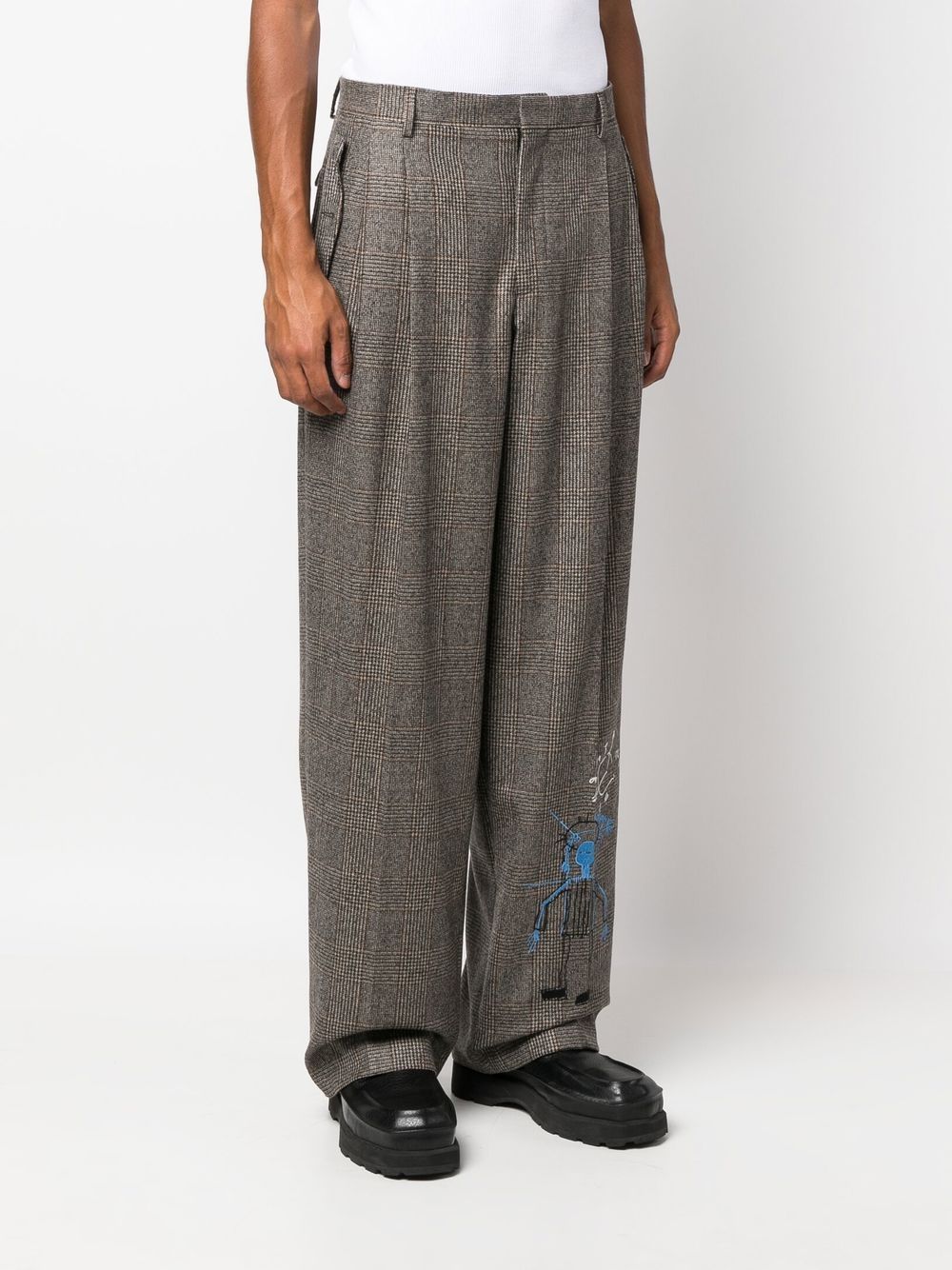 Graphic-Print Wide-Leg Trousers