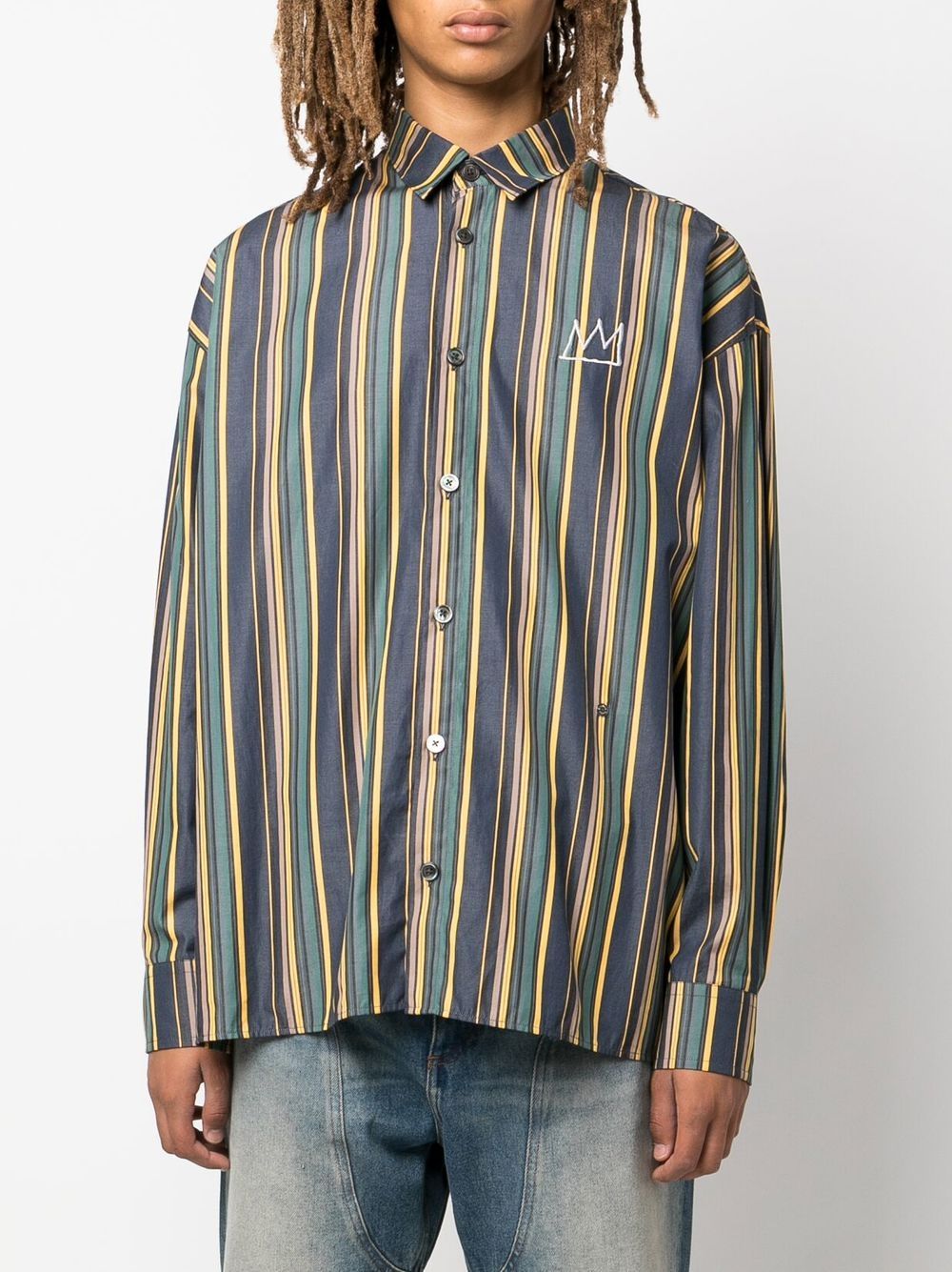 Illustion Nows The Time Striped Shirt