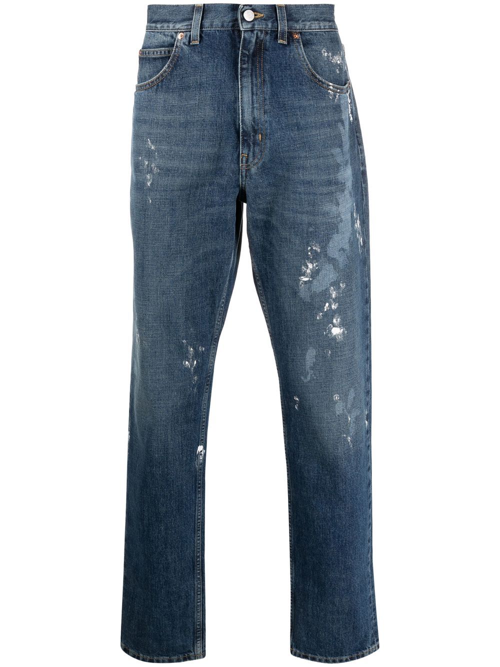 Painter-Wash Straight Jeans