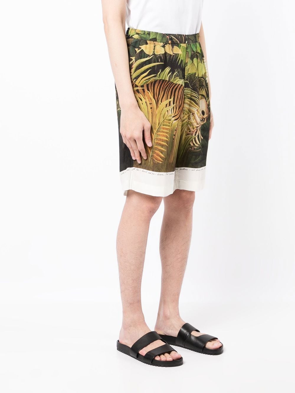 Forest Graphic-Print Silk Shorts