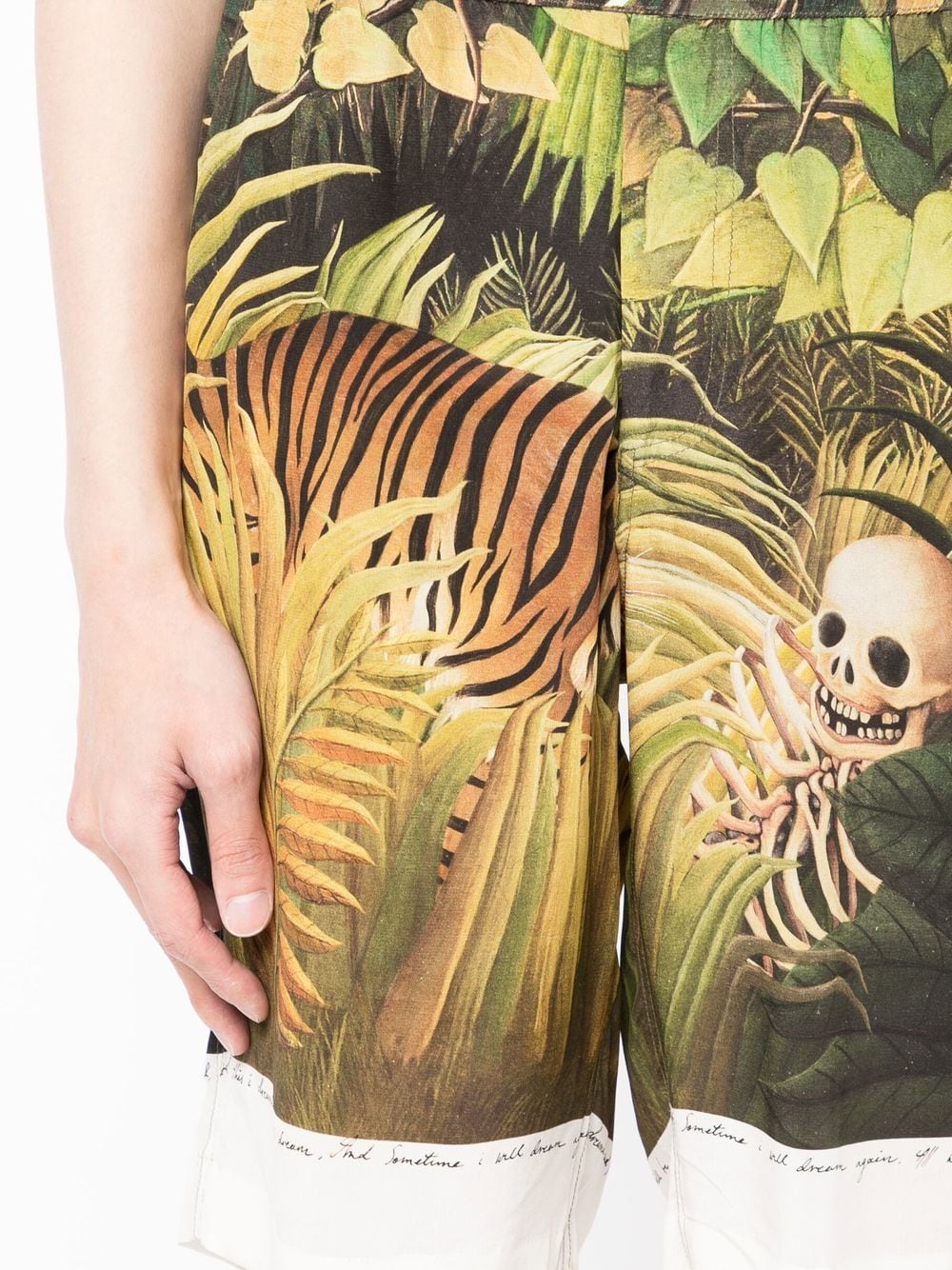 Forest Graphic-Print Silk Shorts