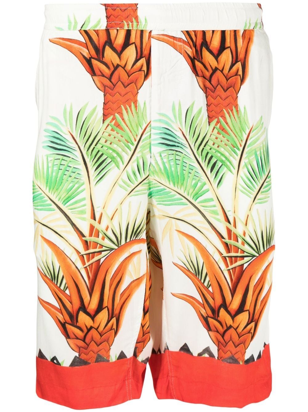 Date Palm Motif-Print Bermuda Shorts