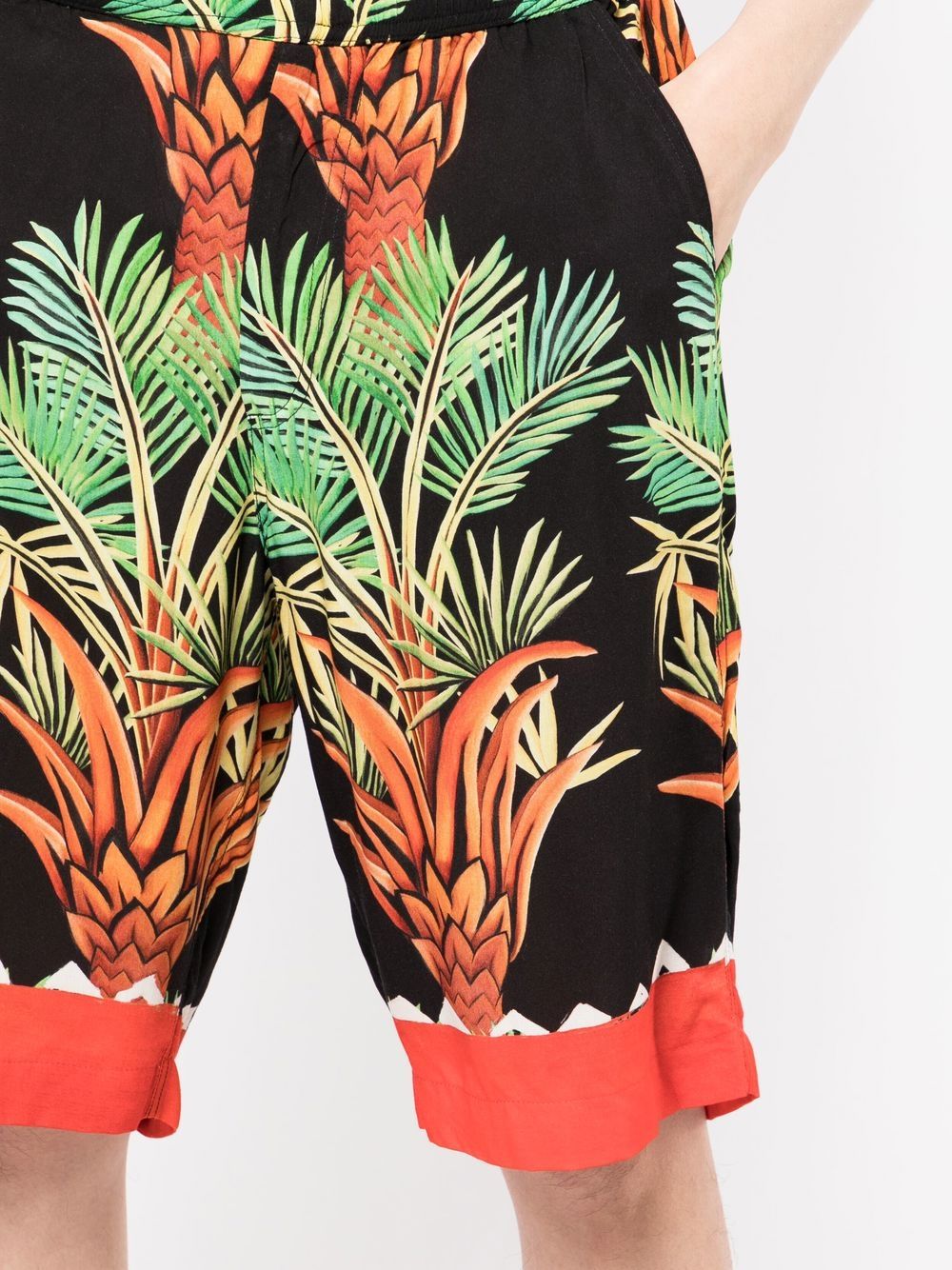 Date Palm Motif-Print Bermuda Shorts