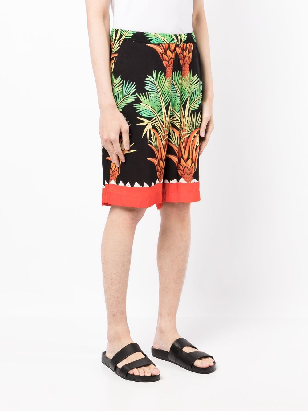 Date Palm Motif-Print Bermuda Shorts