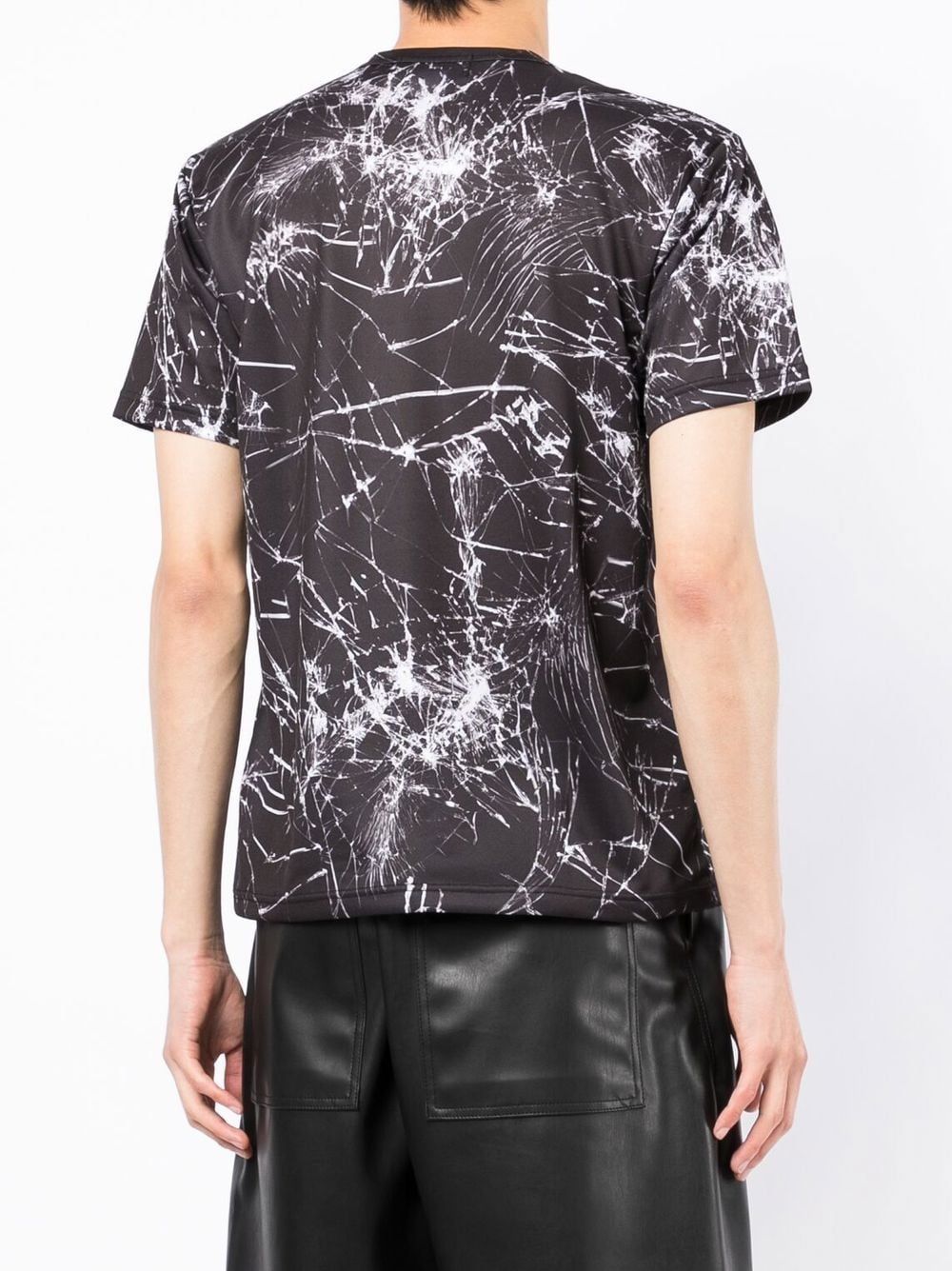 Swoosh-Print Cracked T-Shirt