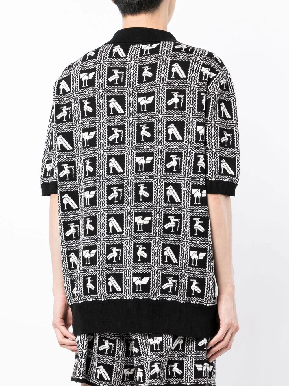 Pixelated-Print Polo Shirt