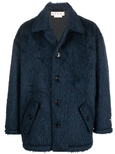 Button-Up Faux-Fur Coat