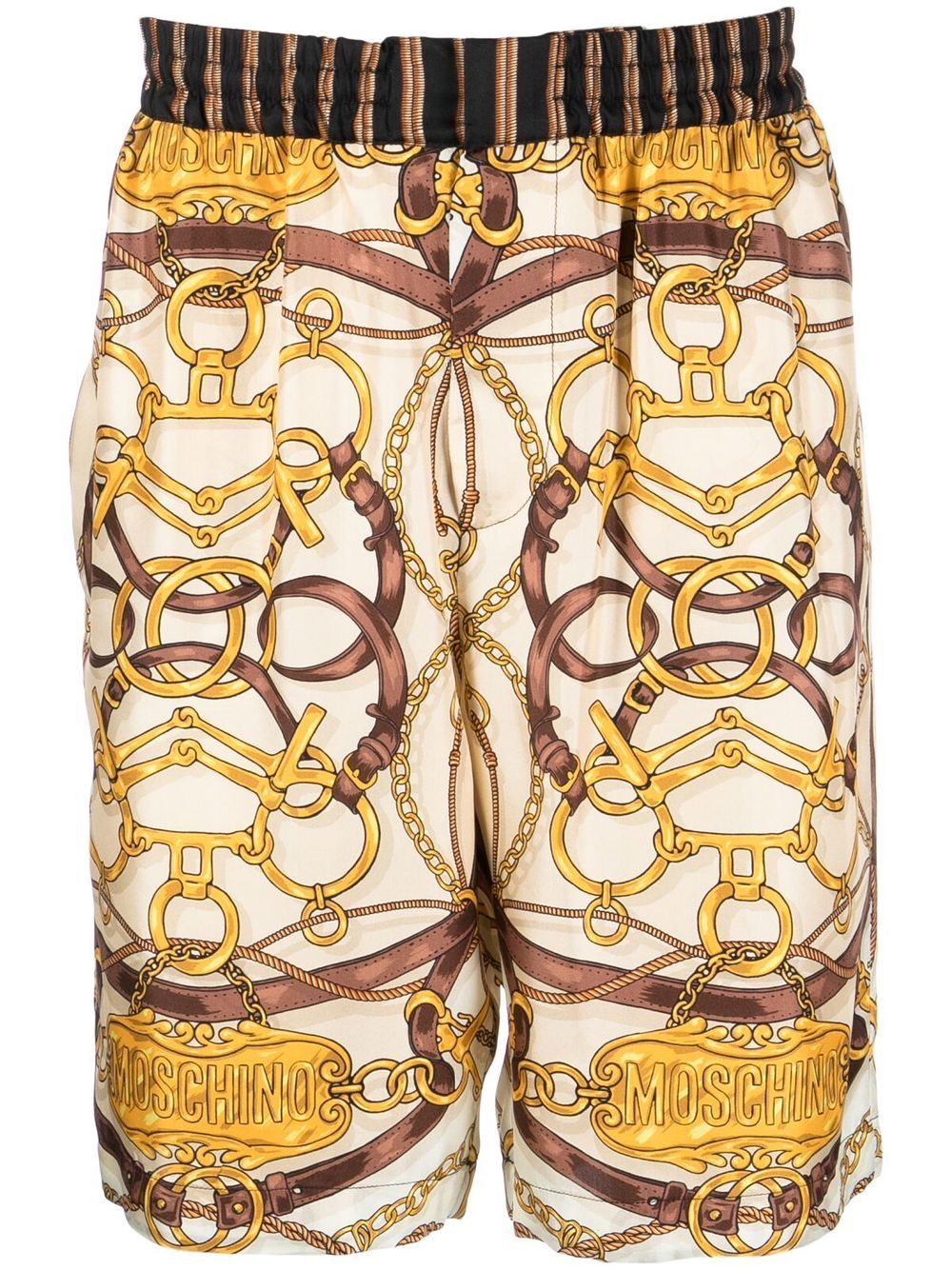 Teddy-Print Silk Shorts