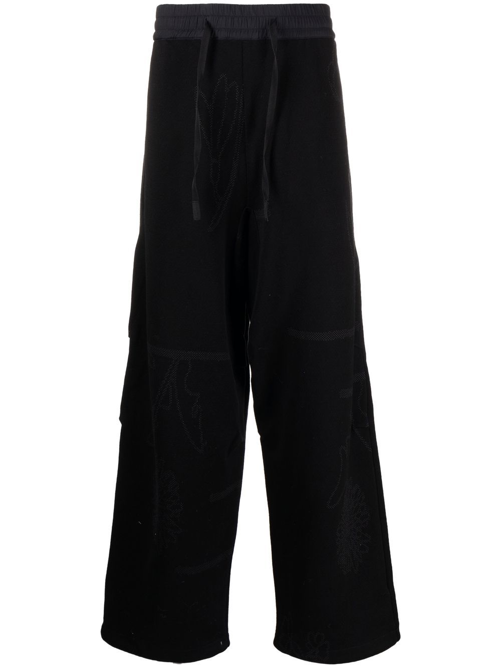 Wide-Leg Jacquard Track Pants