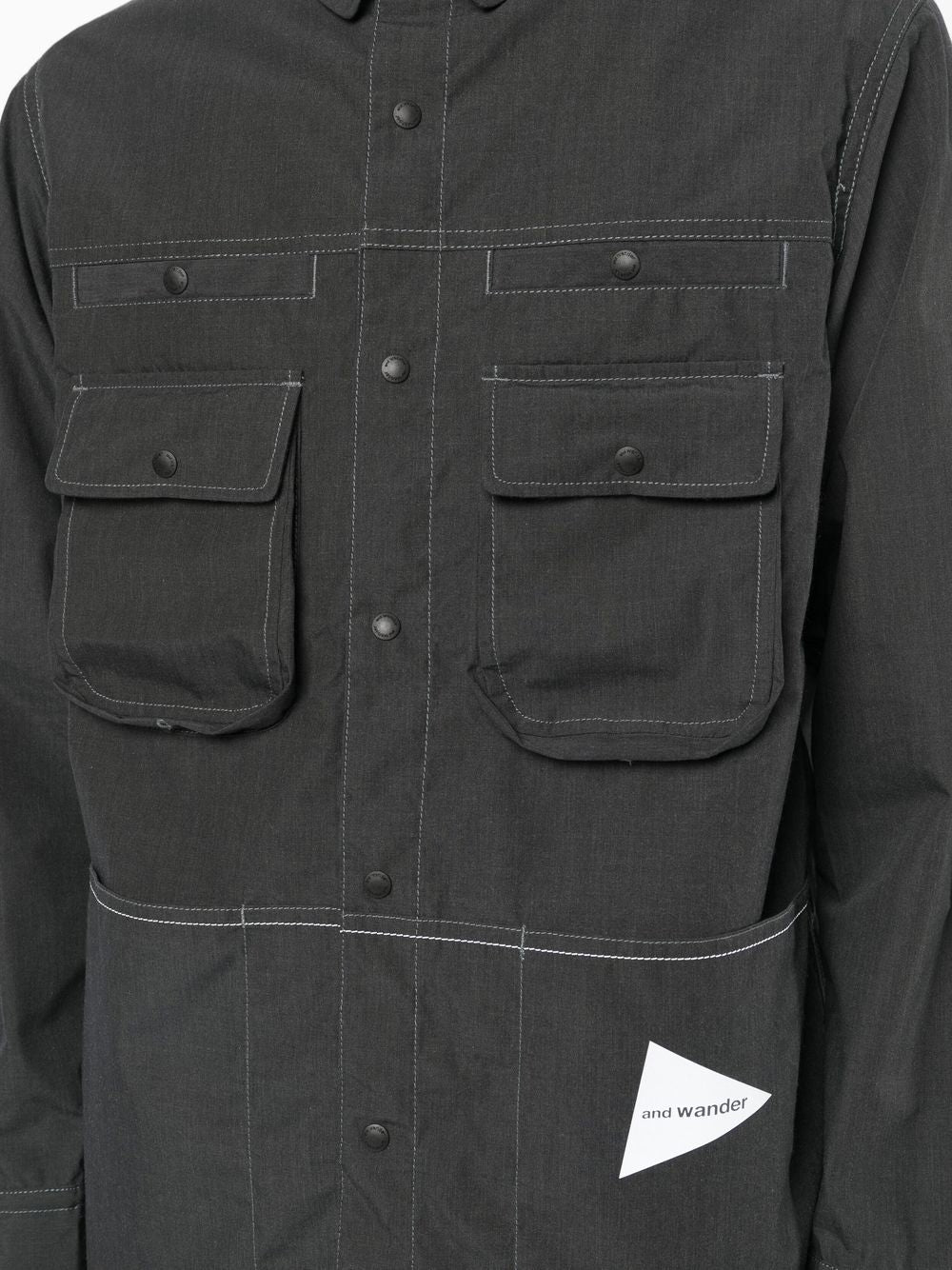 Logo-Print Shirt Jacket