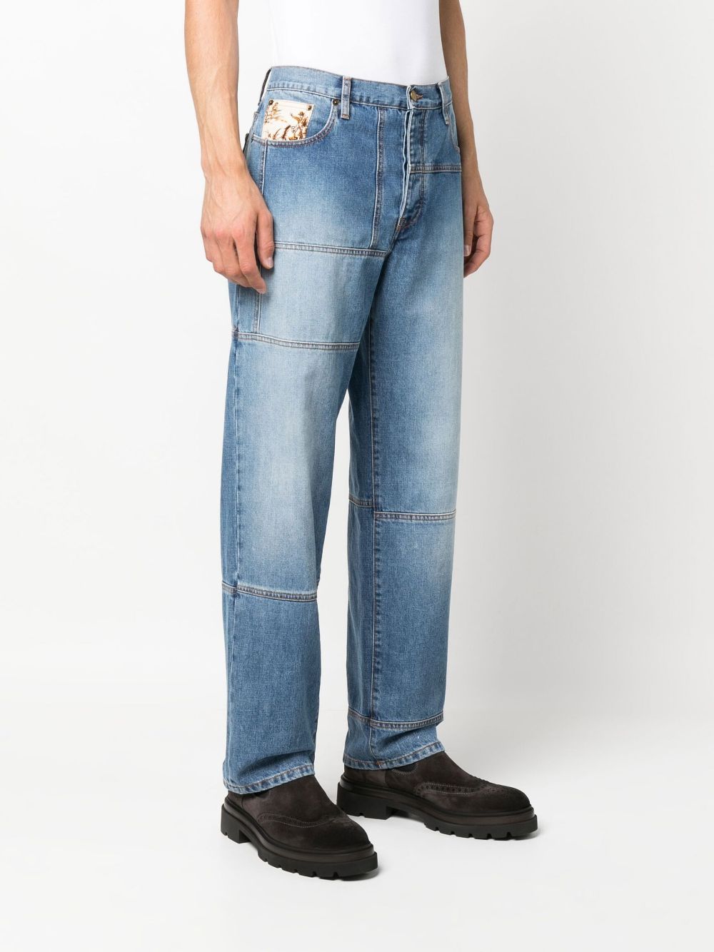 Venusto Patchwork Straight-Leg Jeans