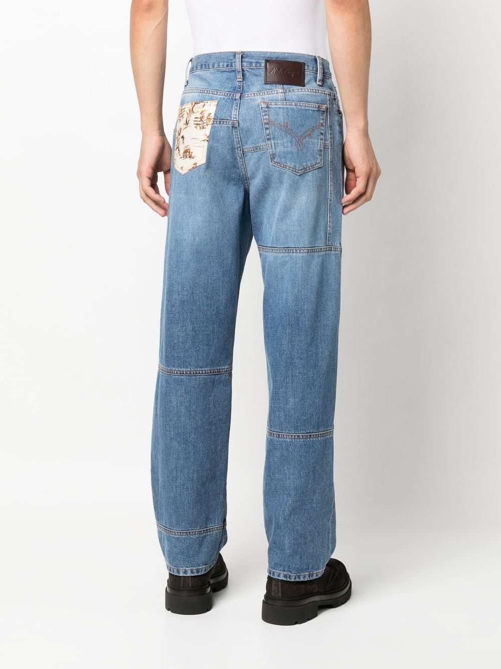 Venusto Patchwork Straight-Leg Jeans