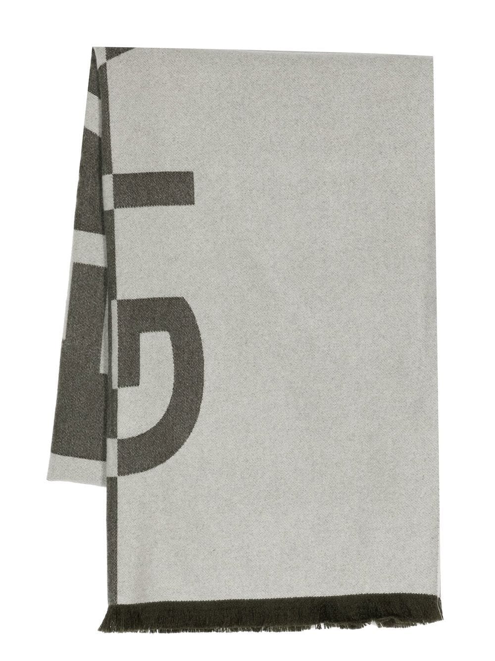 Wool-Cashmere Long Logo Scarf