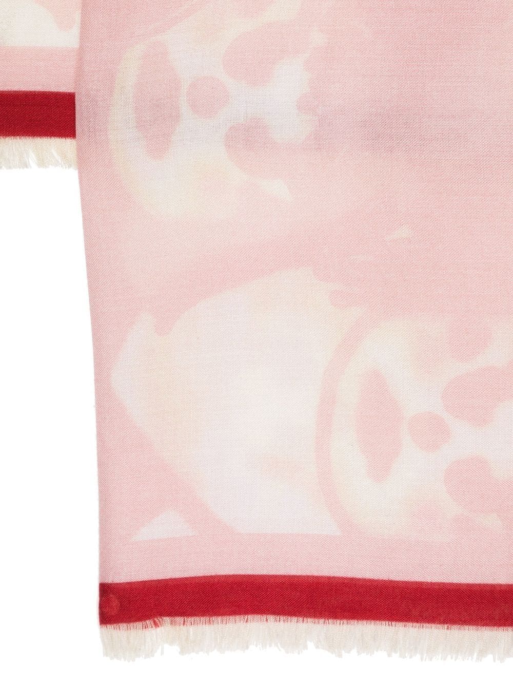 Face-Print Logo-Jacquard Fringed Scarf