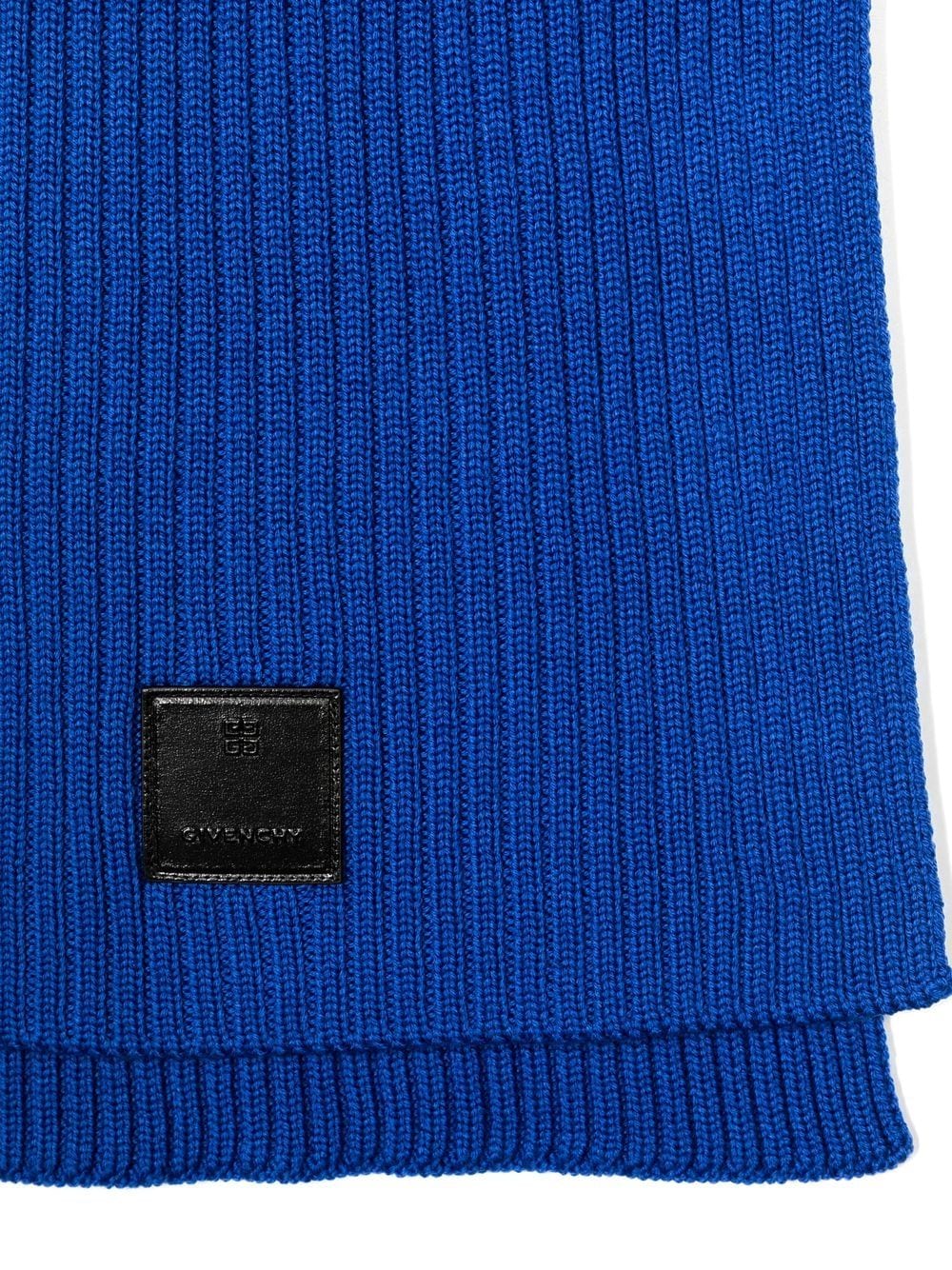 Ribbed Logo-Patch Scarf