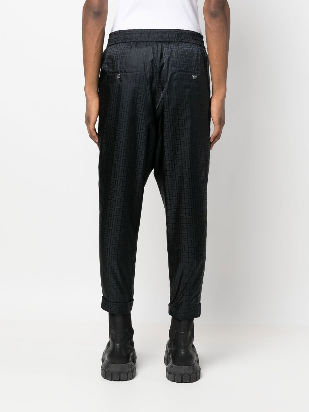 Monogram-Print Tapered Trousers