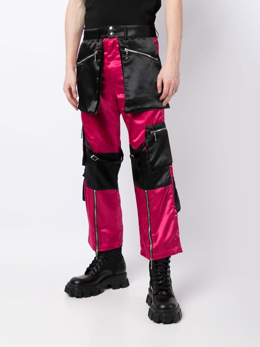 Multiple Zip-Pockets Cropped Trousers