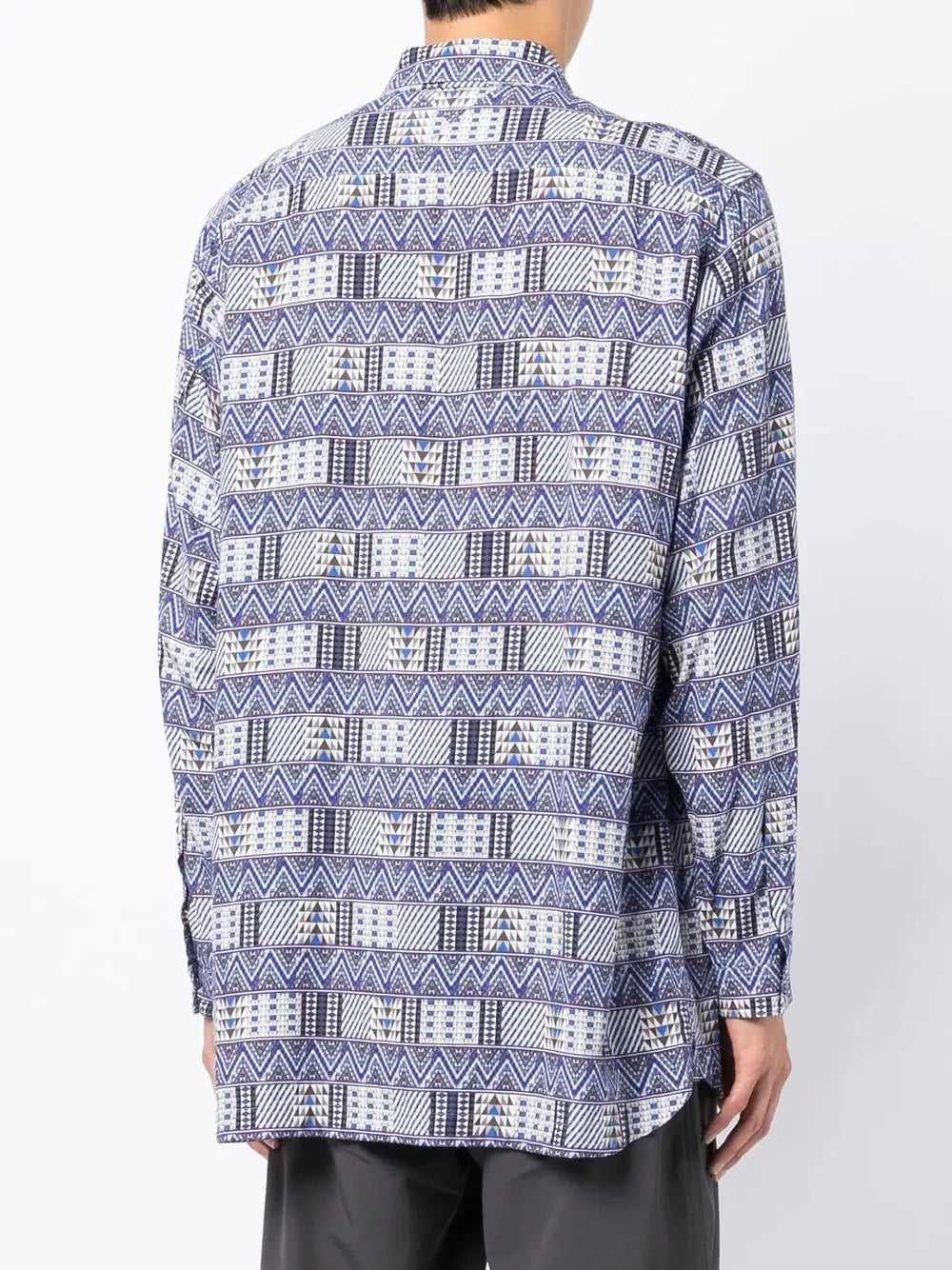 Geometric-Print Long-Sleeved Shirt