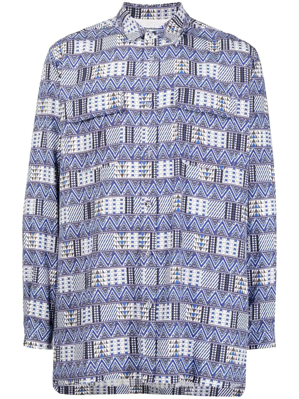 Geometric-Print Long-Sleeved Shirt