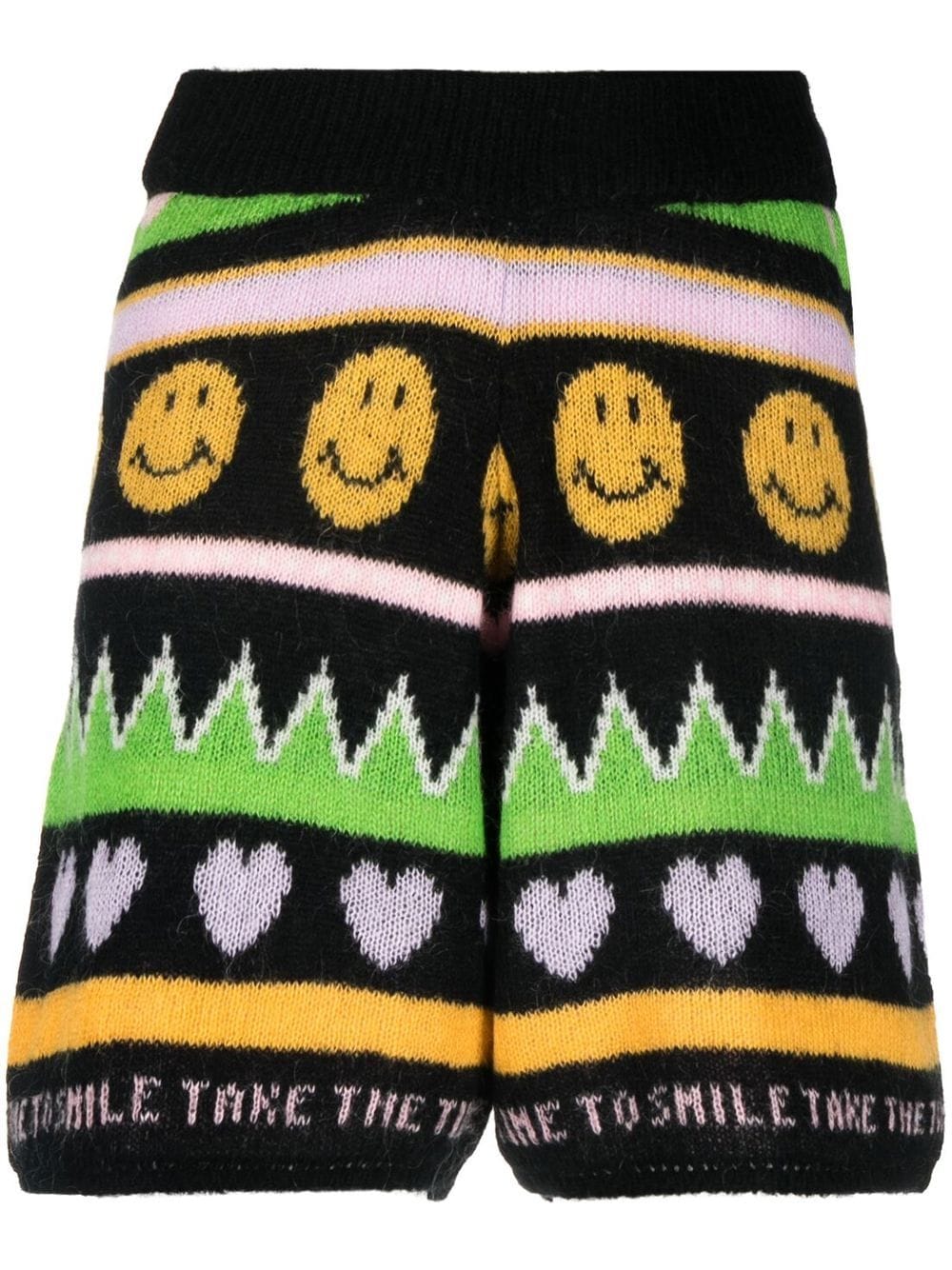 Graphic-Print Knitted Shorts